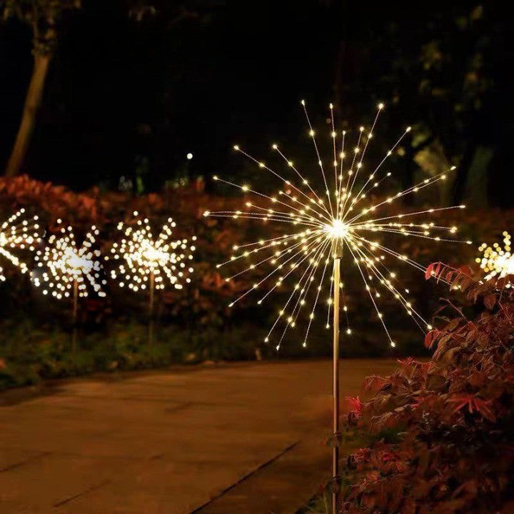 Lampa solara sub forma de artificii, 90 LED-uri, alb cald, Flippy-1