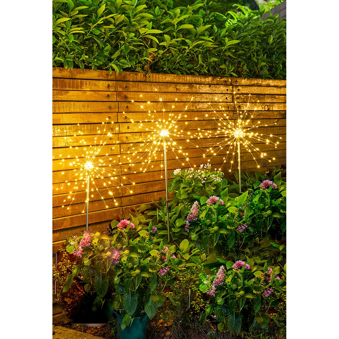 Lampa solara sub forma de artificii, 90 LED-uri, alb cald, Flippy-3