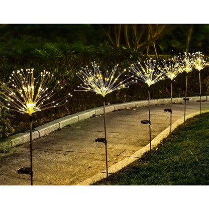 Lampa solara sub forma de artificii, 90 LED-uri, alb cald, Flippy-4