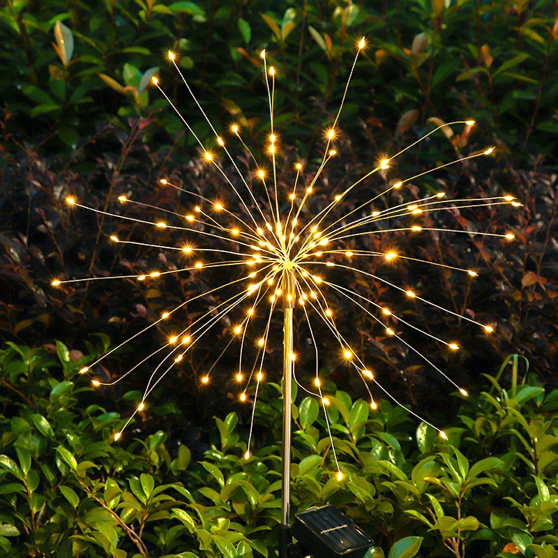 Lampa solara sub forma de artificii, 90 LED-uri, alb cald, Flippy-6
