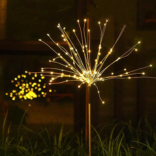 Lampa solara sub forma de artificii, 90 LED-uri, alb cald, Flippy