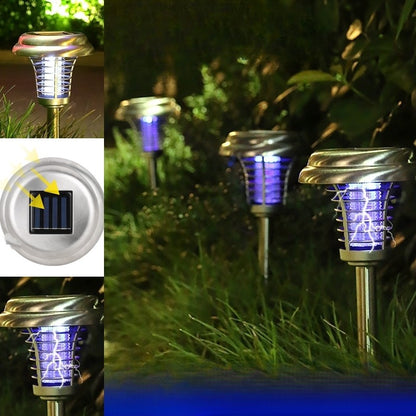 Lampa solara tip torta Flippy, anti-insecte, tantari, UV, LED, 1.2V, IP65, 1 LED, material ABS, 48 x 14 cm, gri-1