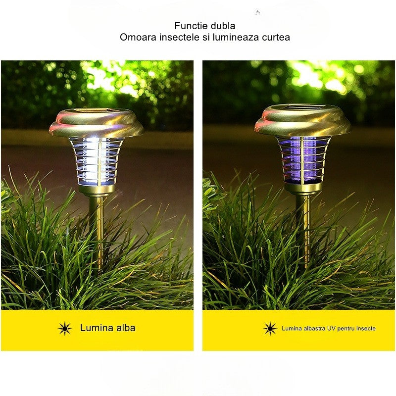 Lampa solara tip torta Flippy, anti-insecte, tantari, UV, LED, 1.2V, IP65, 1 LED, material ABS, 48 x 14 cm, gri-4
