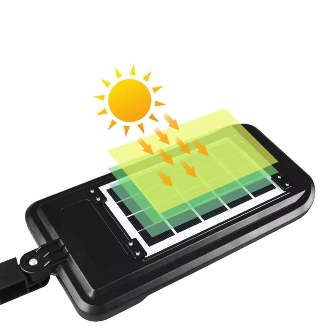 Lampă stradală solară Flippy, cu telecomandă, 36 cm x 11.5 cm, 108 COB LED, 2592 Lumeni, 21.6 W - echivalent 172 W bec incadescent, IP65, Senzor de Miscare, Senzor de Lumina, 2 Grile, Alb Rece-7