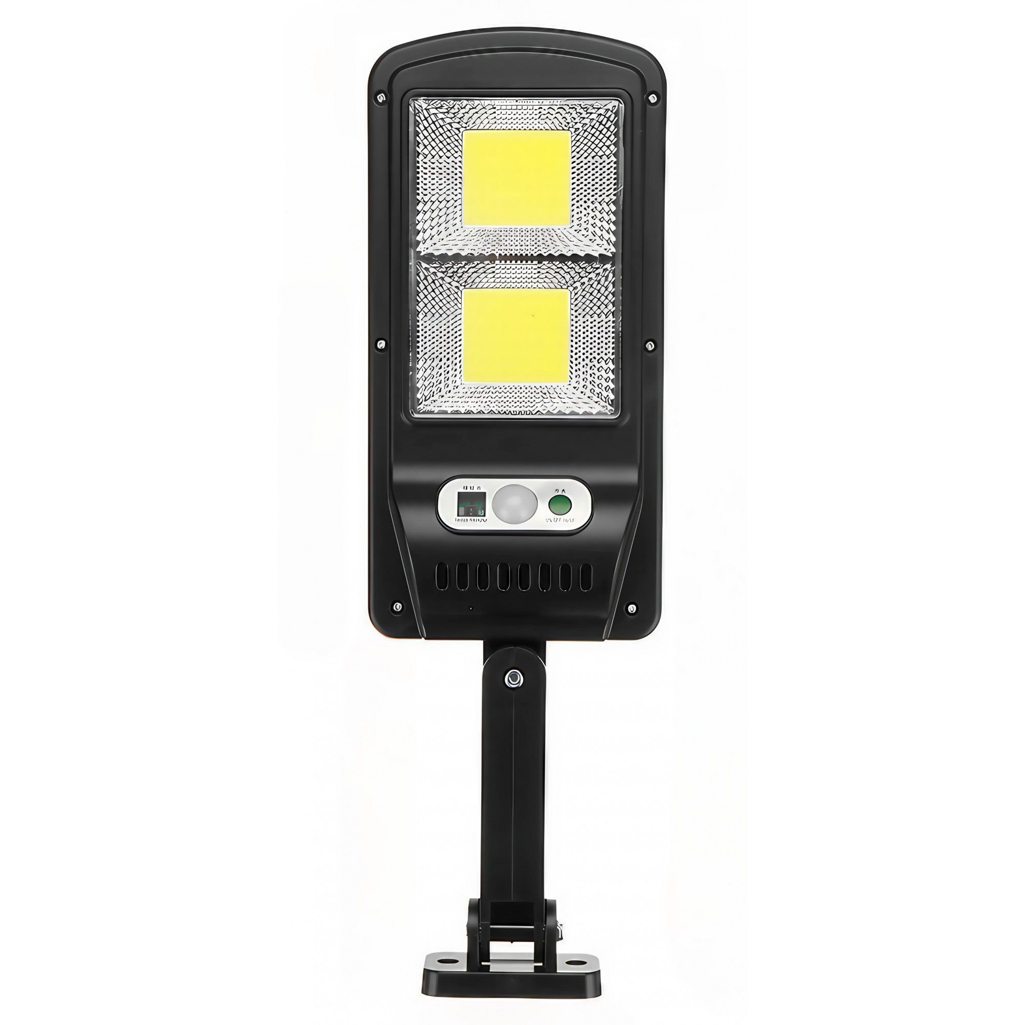 Lampă stradală solară Flippy, cu telecomandă, 36 cm x 11.5 cm, 108 COB LED, 2592 Lumeni, 21.6 W - echivalent 172 W bec incadescent, IP65, Senzor de Miscare, Senzor de Lumina, 2 Grile, Alb Rece-0