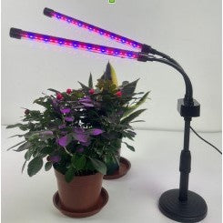 Lampa UV pentru crestere plante Flippy, cu  USB, 5W, 2 capete, lumina mov, 48 LED-uri, 9 nivele, timer, ajustabila pana la 65 cm-0