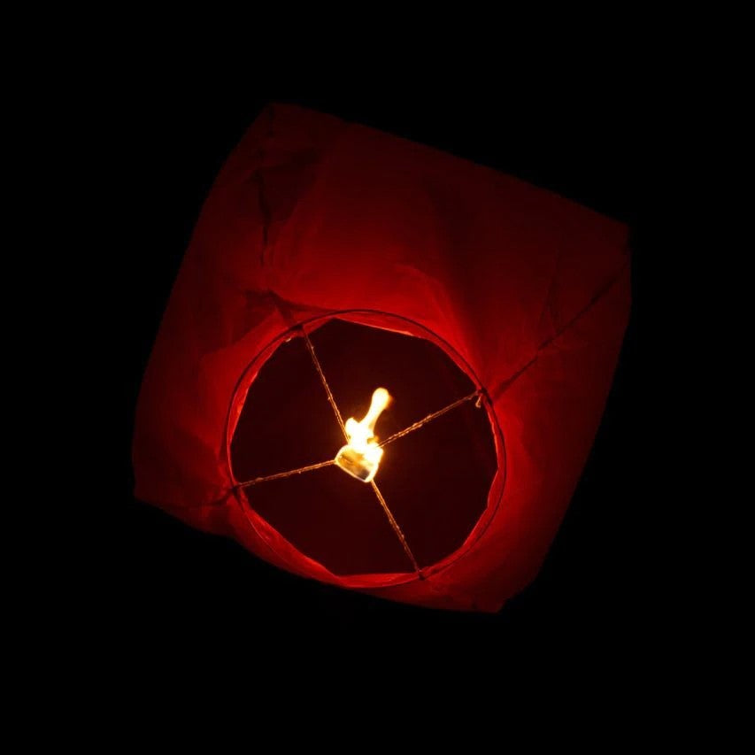 Lampion zburator, Flippy, hartie biodegradabila, Rosu-2