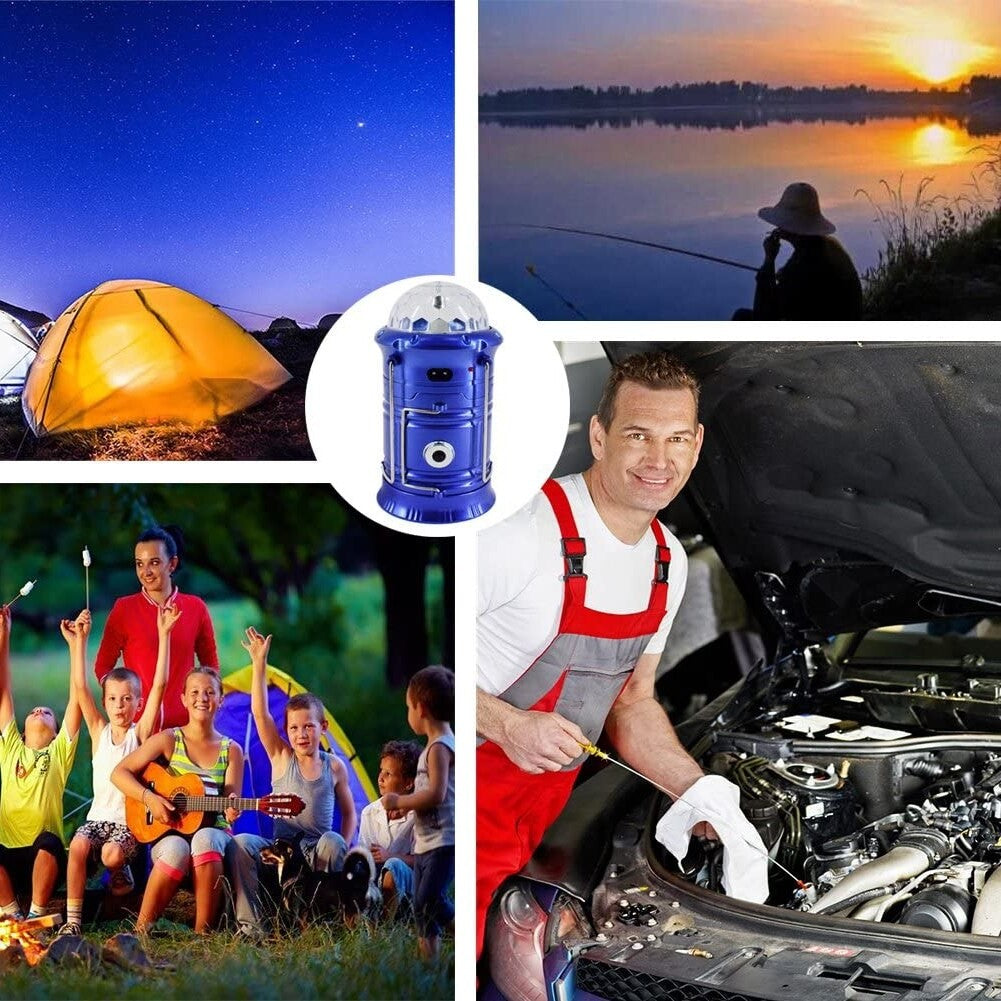 Lanternă pliabilă de camping Magic cool cu ​​lampă disc și USB Flippy, Lanterna, Felinar, Acumulator 1200 mAh, reincarcabila, 6 LED + 1 W + 3C culori, Albastru-4