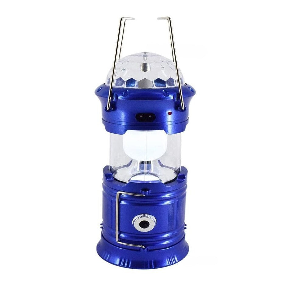 Lanternă pliabilă de camping Magic cool cu ​​lampă disc și USB Flippy, Lanterna, Felinar, Acumulator 1200 mAh, reincarcabila, 6 LED + 1 W + 3C culori, Albastru-0