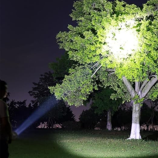 Lanterna LED Lumina Puternica, Rezistenta la Apa, Tip Proiector COB, Flippy, Lanternă Reincarcabila, USB, cu Maner pentru Drumetii, Lanterna de Urgenta, Aer Liber, 14.1 x 6.4 cm, Culoare Negru cu Comutator Albastru-3