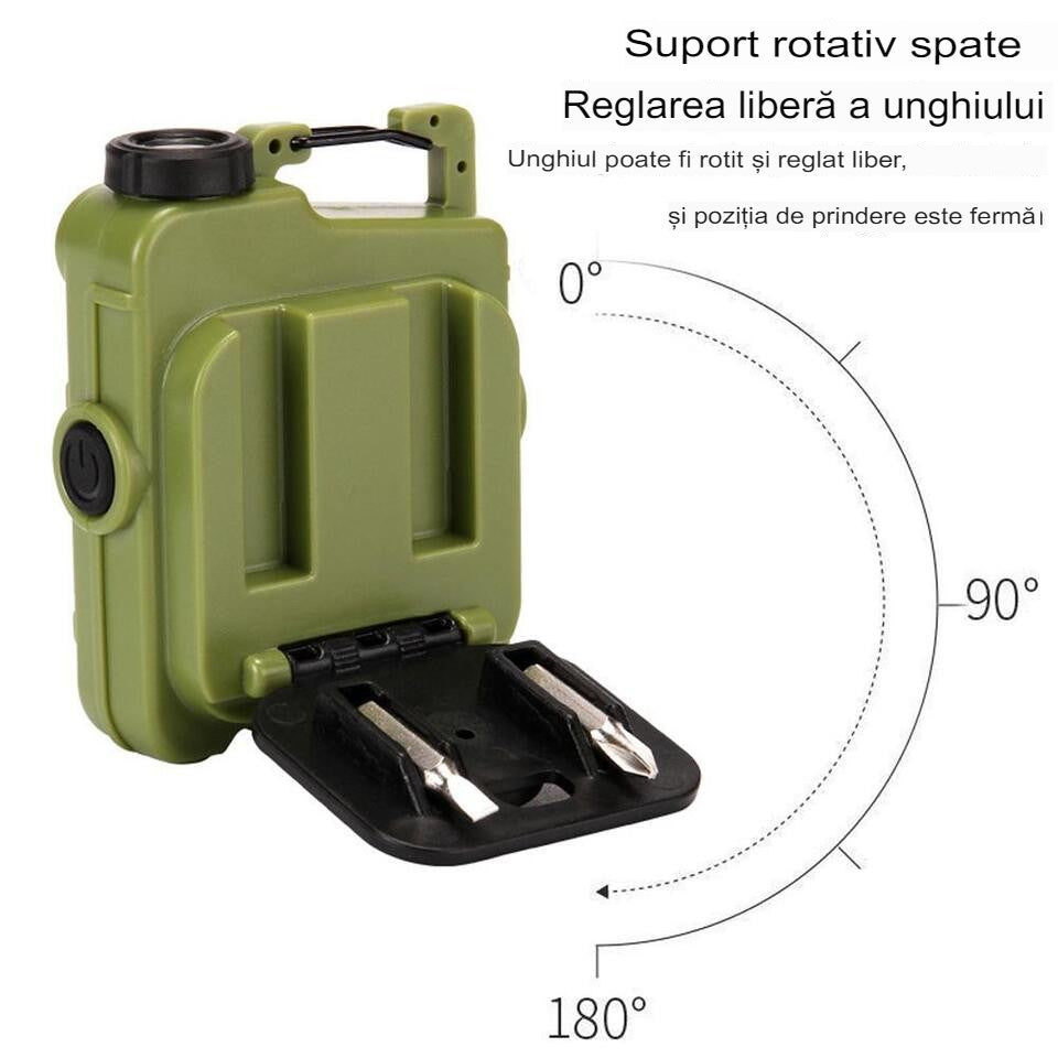 Lanterna Mini de Buzunar Tip Breloc, Flippy, Incarcare prin USB Type C, Multifunctionala, pentru Exterior, Camping, Alpinism, Ciclism, Mini Lanterna Elvis, 6.1 x 5 x 2.5 cm, Lumina Puternica, Culoare Verde-8