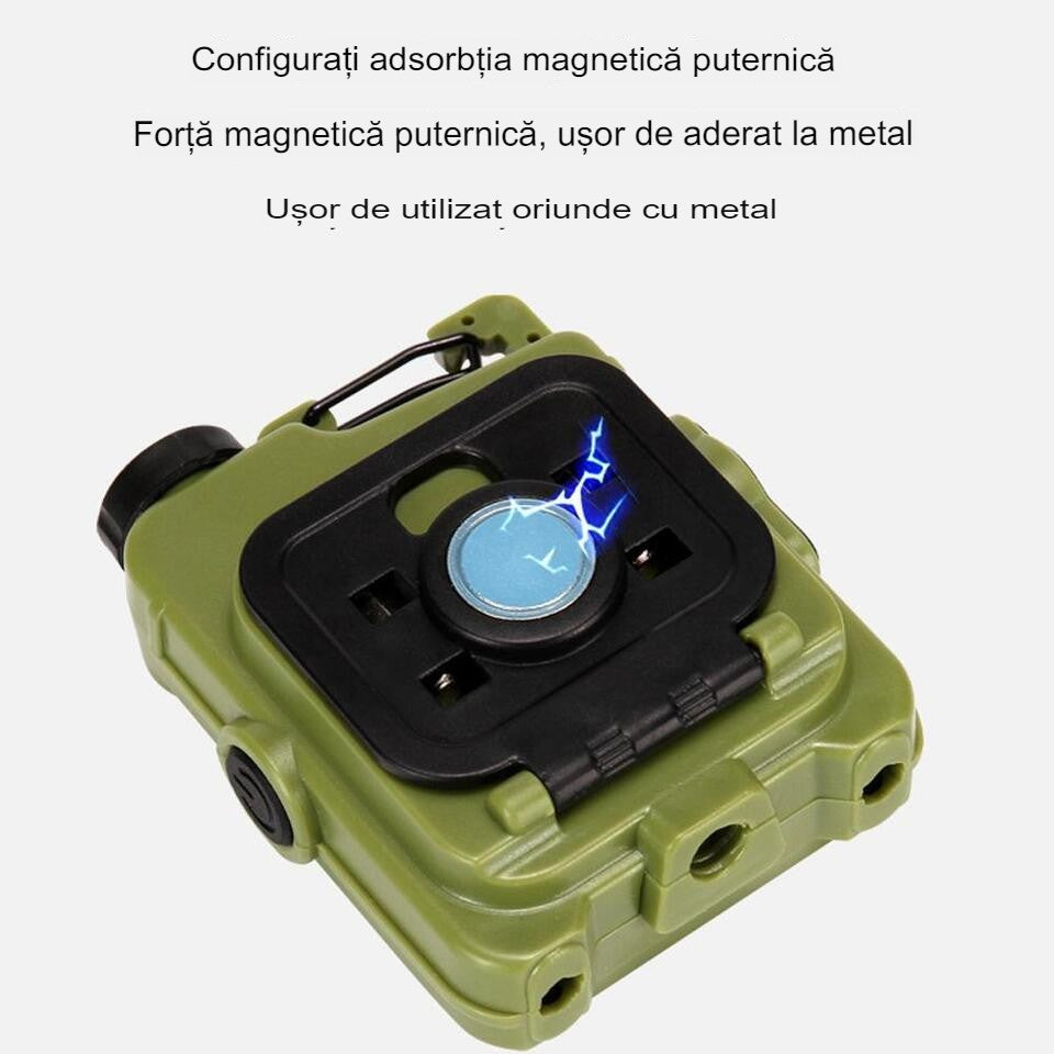 Lanterna Mini de Buzunar Tip Breloc, Flippy, Incarcare prin USB Type C, Multifunctionala, pentru Exterior, Camping, Alpinism, Ciclism, Mini Lanterna Elvis, 6.1 x 5 x 2.5 cm, Lumina Puternica, Culoare Verde-9