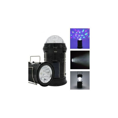 Lanternă pliabilă de camping Magic cool cu ​​lampă disc și USB Flippy, Lanterna, Felinar, 6 LED + 1 W + 3C culori, Negru-1