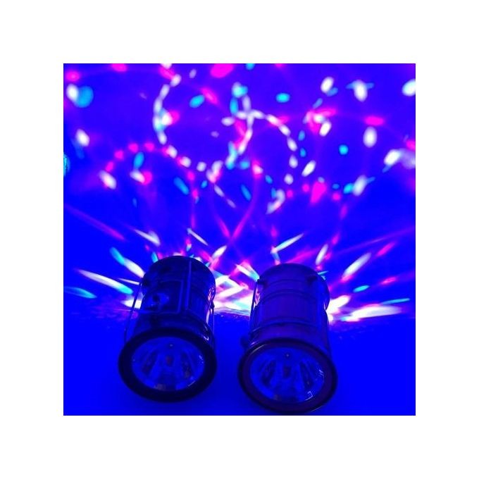 Lanternă pliabilă de camping Magic cool cu ​​lampă disc și USB Flippy, Lanterna, Felinar, 6 LED + 1 W + 3C culori, Negru-3