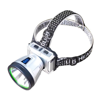 Lanterna Power Bank LED, cu Suport pentru Cap, Încărcare USB, Rază 100–200m, 5W, 3 Trepte de Lumină, Afișaj Baterie