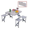 Masă Camping cu 4 Scaune, Aluminiu + Metal, Pliabilă, Tip Valiză, 85 x 75 x 67 cm