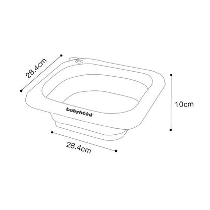 Lavoar Pliabil, Flippy, pentru Copii 1-8 Ani, 28.5x28.5x10 cm, din PE+PP, 3.5l, Model Picioare, Gri-3