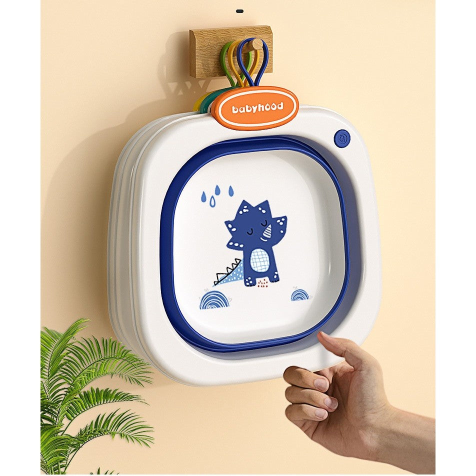 Lavoar Pliabil, Flippy, pentru Copii 1-8 Ani, Model Animat, din PP+TPE, 32x29x10 cm, Albastru-1