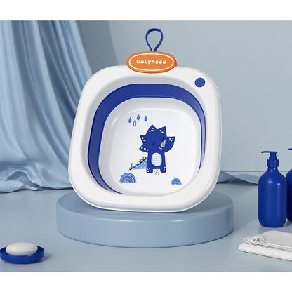 Lavoar Pliabil, Flippy, pentru Copii 1-8 Ani, Model Animat, din PP+TPE, 32x29x10 cm, Albastru-2
