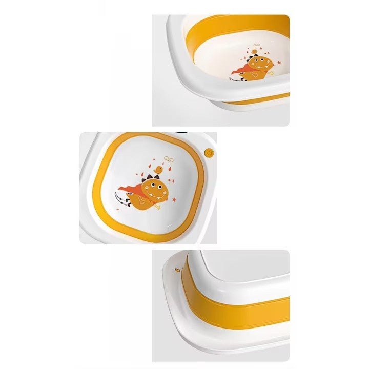 Lavoar Pliabil, Flippy, pentru Copii 1-8 Ani, Model Animat, din PP+TPE, 32x29x10 cm, Portocaliu-1