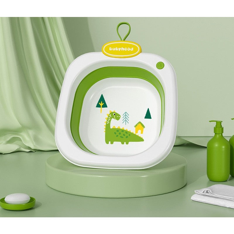 Lavoar Pliabil, Flippy, pentru Copii 1-8 Ani, Model Animat, din PP+TPE, 32x29x10 cm, Verde-1