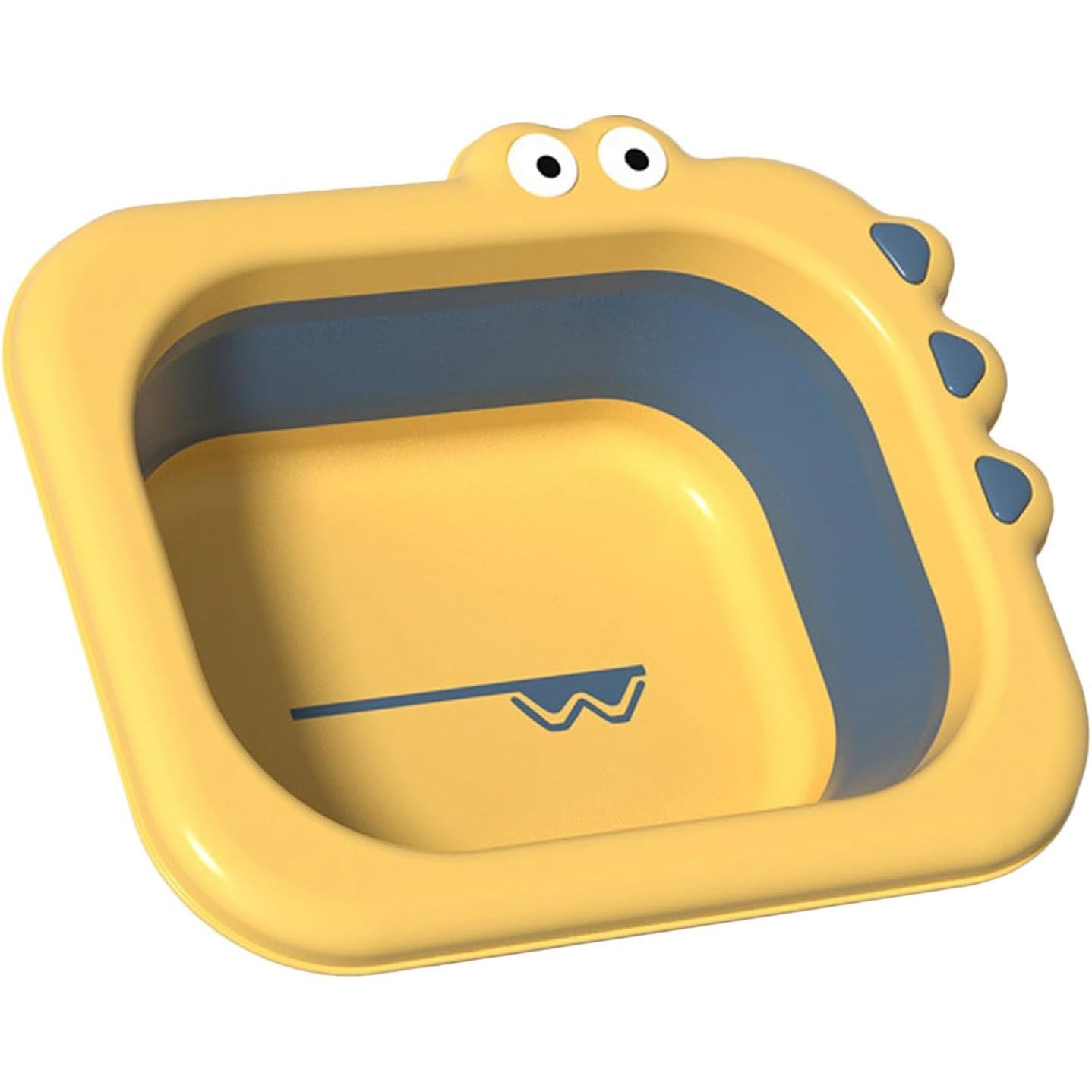 Lavoar Pliabil, Flippy, pentru Copii, din PP/TPE, Portabil, Model Crocodil, 30x24.5x9 cm, Galben/Albastru-0