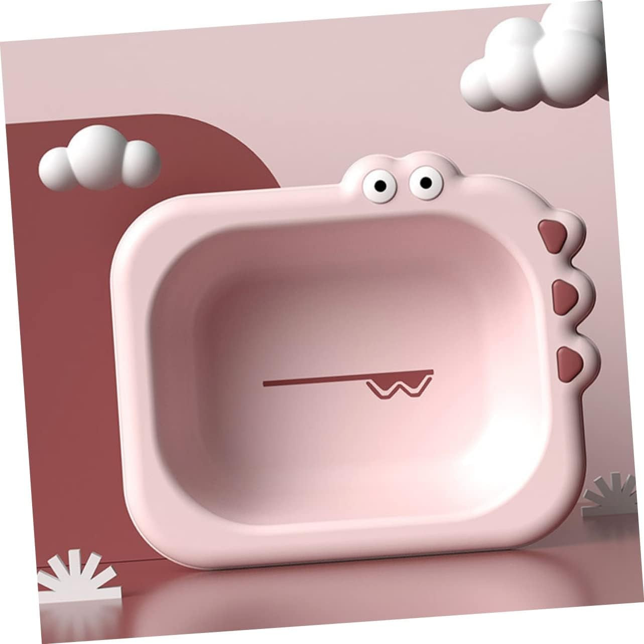 Lavoar Pliabil, Flippy, pentru Copii, din PP/TPE, Portabil, Model Crocodil, 30x24.5x9 cm, Roz-5