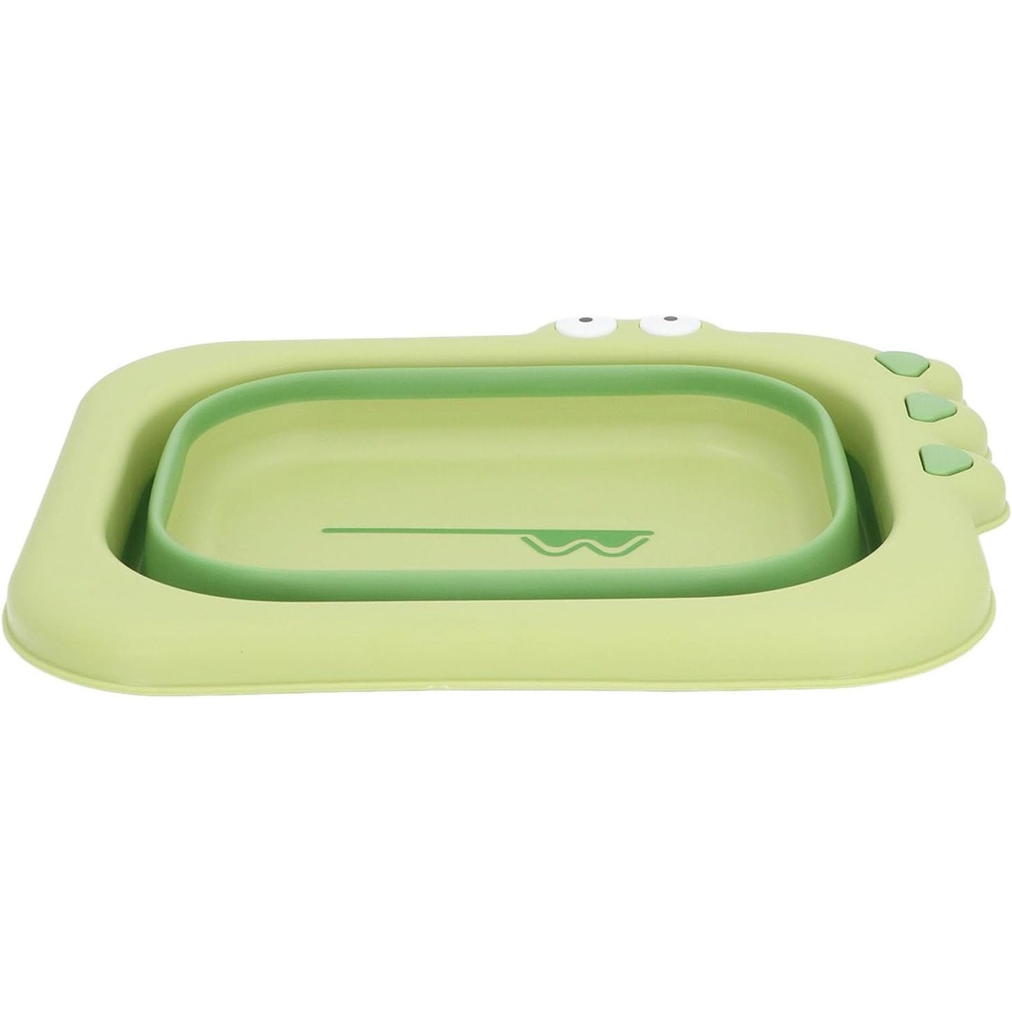 Lavoar Pliabil, Flippy, pentru Copii, din PP/TPE, Portabil, Model Crocodil, 30x24.5x9 cm, Verde-1