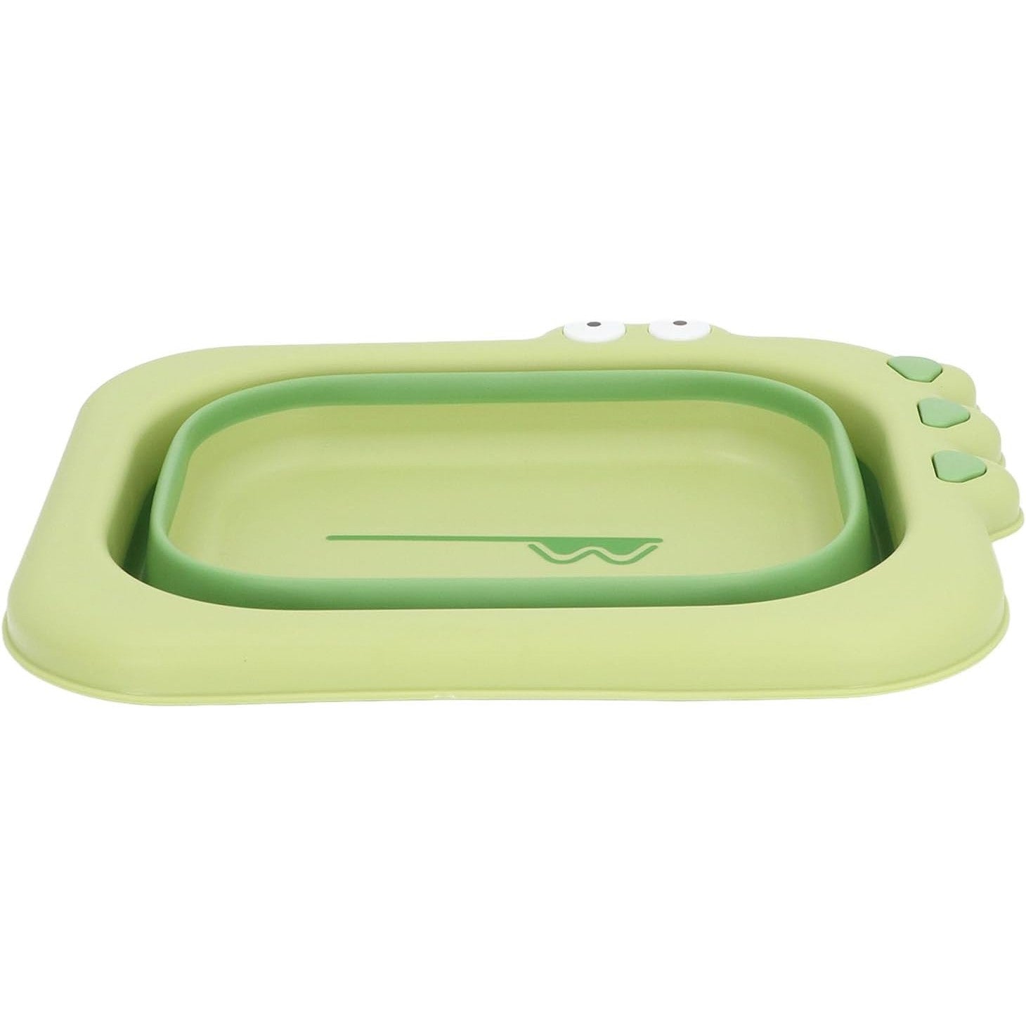 Lavoar Pliabil, Flippy, pentru Copii, din PP/TPE, Portabil, Model Crocodil, 30x24.5x9 cm, Verde-1