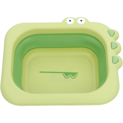 Lavoar Pliabil, Flippy, pentru Copii, din PP/TPE, Portabil, Model Crocodil, 30x24.5x9 cm, Verde-2
