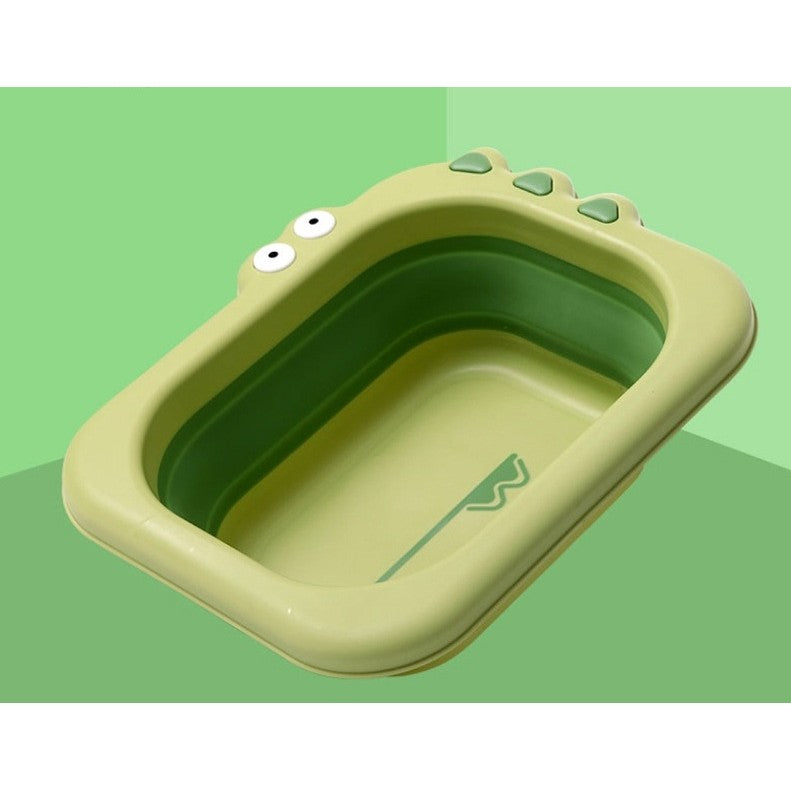 Lavoar Pliabil, Flippy, pentru Copii, din PP/TPE, Portabil, Model Crocodil, 30x24.5x9 cm, Verde-6