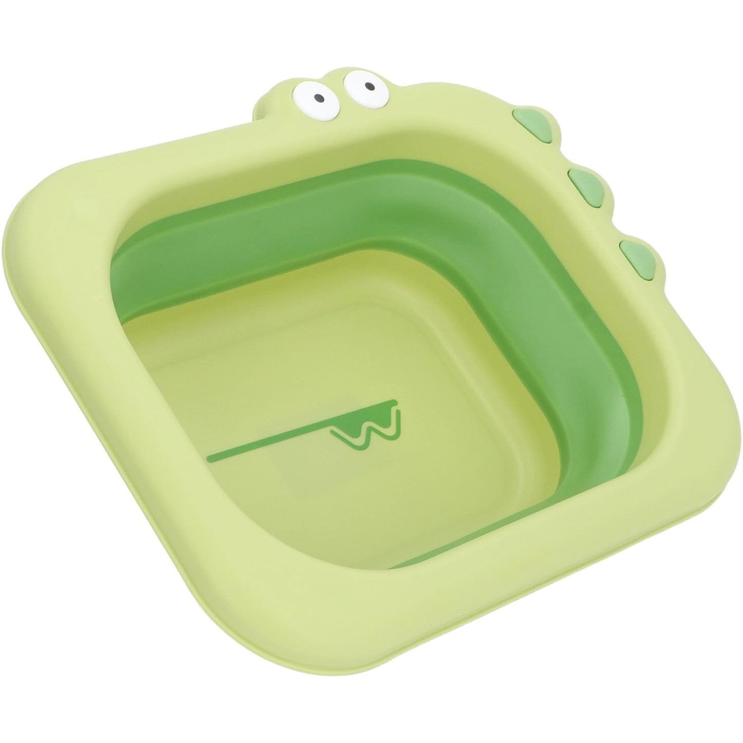 Lavoar Pliabil, Flippy, pentru Copii, din PP/TPE, Portabil, Model Crocodil, 30x24.5x9 cm, Verde-0