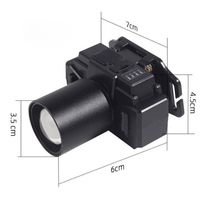 Lanterna LED de Montat pe Cap, Flippy, cu Raza Lunga de Zoom, Far Telescopic, Reglabil, Rezistent la Apa, pentru Pescuit in Aer Liber, Camping, Lumina Puternica, Lanterna, 7x4.5x6 cm, Negru-3