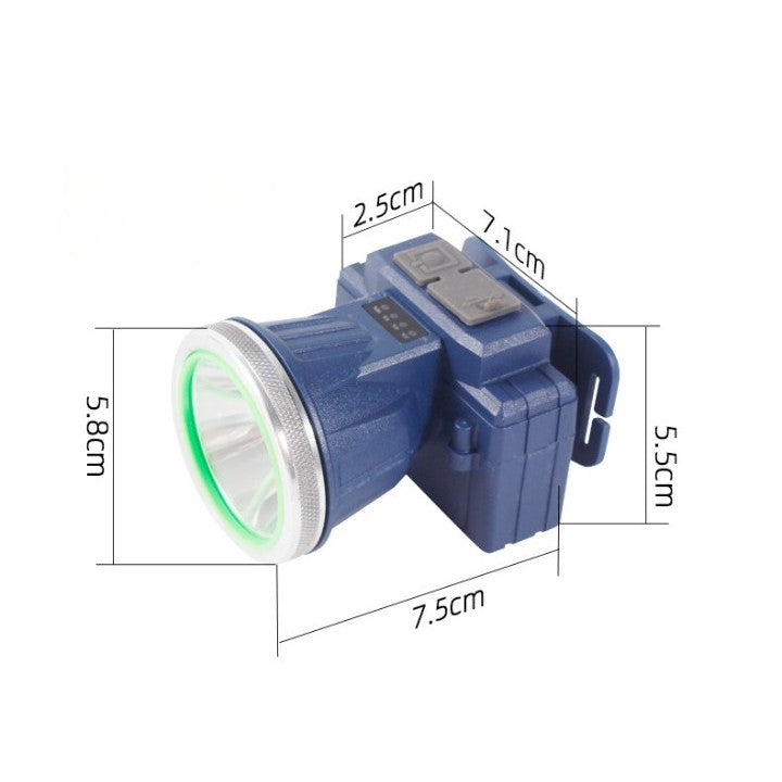 Lanterna LED de Montat pe Cap, Flippy, cu Raza Lunga de Zoom, Reincarcabila USB, Far Telescopic, Rezistent la Apa, Reglabil, pentru Pescuit in Aer Liber, Camping, Lumina Puternica, Lanterna, 7.5x5.8x5.5 cm, Albastru-3