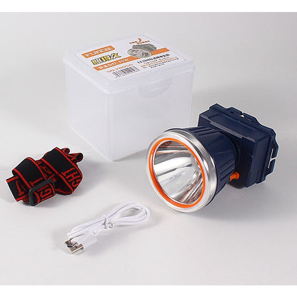 Lanterna LED de Montat pe Cap, Flippy, cu Raza Lunga de Zoom, Reincarcabila USB, Far Telescopic, Rezistent la Apa, Reglabil, pentru Pescuit in Aer Liber, Camping, Lumina Puternica, Lanterna, 10.5x8x6.5 cm, Albastru-6