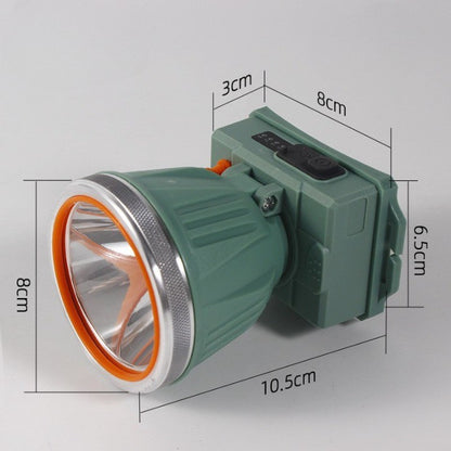 Lanterna LED de Montat pe Cap, Flippy, cu Raza Lunga de Zoom, Reincarcabila USB, Far Telescopic, Rezistent la Apa, Reglabil, pentru Pescuit in Aer Liber, Camping, Lumina Puternica, Lanterna, 10.5x8x6.5 cm, Verde Inchis-2