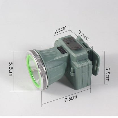 Lanterna LED de Montat pe Cap, Flippy, cu Raza Lunga de Zoom, Reincarcabila USB, Far Telescopic, Rezistent la Apa, Reglabil, pentru Pescuit in Aer Liber, Camping, Lumina Puternica, Lanterna, 7.5x5.8x5.5 cm, Verde-2
