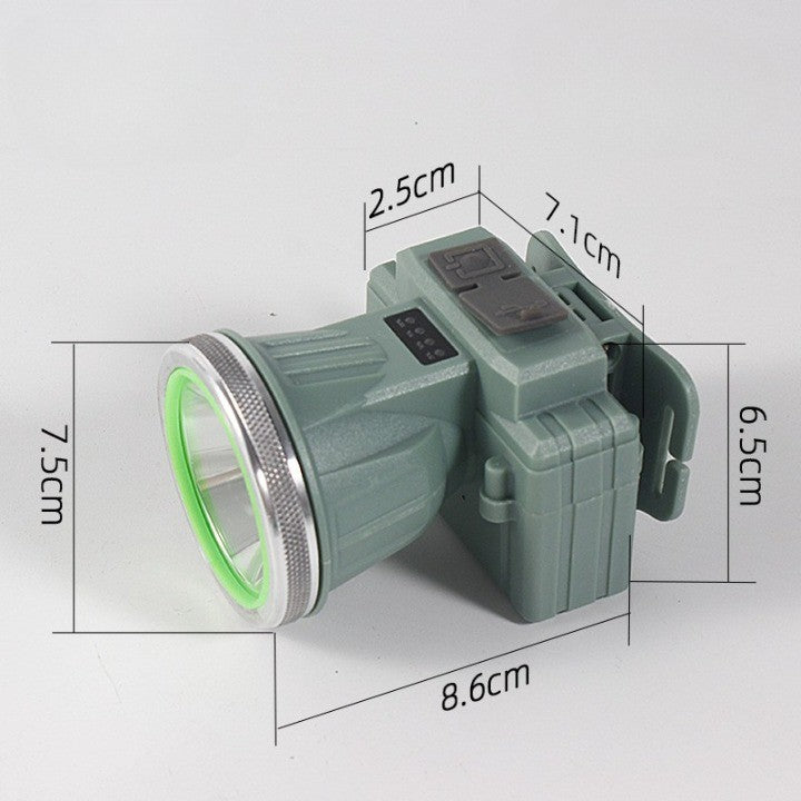 Lanterna LED de Montat pe Cap, Flippy, cu Raza Lunga de Zoom, Reincarcabila USB, Far Telescopic, Rezistent la Apa, Reglabil, pentru Pescuit in Aer Liber, Camping, Lumina Puternica, Lanterna, 8.6x7.5x6.5cm, Verde Deschis-2
