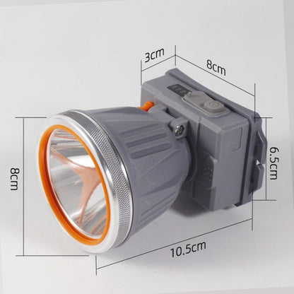 Lanterna LED de Montat pe Cap, Flippy, cu Raza Lunga de Zoom, Reincarcabila USB, Far Telescopic, Rezistent la Apa, Reglabil, pentru Pescuit in Aer Liber, Camping, Lumina Puternica, Lanterna, 10.5x8x6.5 cm, Gri-2