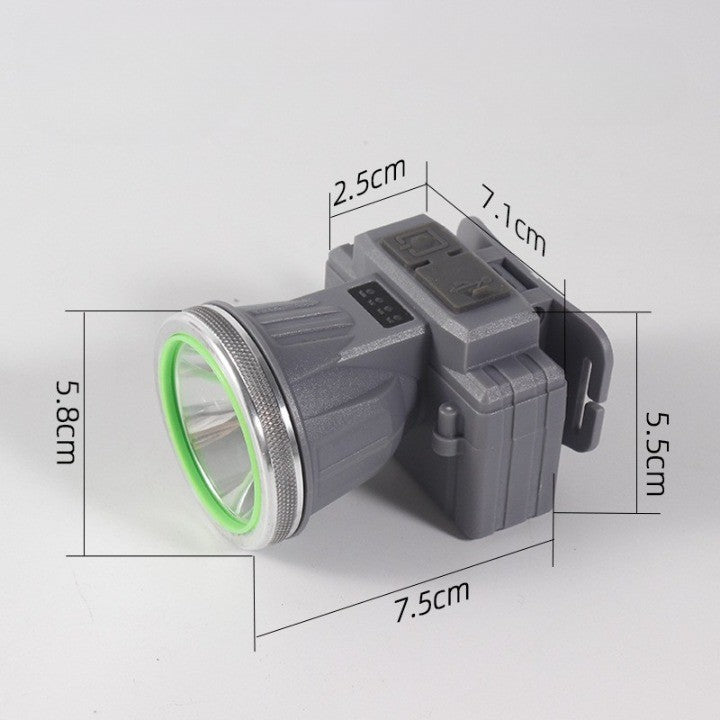 Lanterna LED de Montat pe Cap, Flippy, cu Raza Lunga de Zoom, Reincarcabila USB, Far Telescopic, Rezistent la Apa, Reglabil, pentru Pescuit in Aer Liber, Camping, Lumina Puternica, Lanterna, 7.5x5.8x5.5 cm, Gri-1
