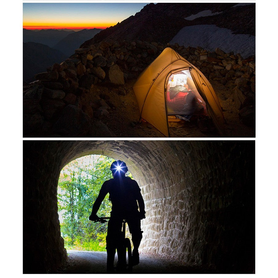 Lanterna LED de Montat pe Cap, Flippy, cu Raza Lunga de Zoom, Reincarcabila USB, Far Telescopic, Rezistent la Apa, Reglabil, pentru Pescuit in Aer Liber, Camping, Lumina Puternica, Lanterna, 10.5x8x6.5 cm, Gri-3