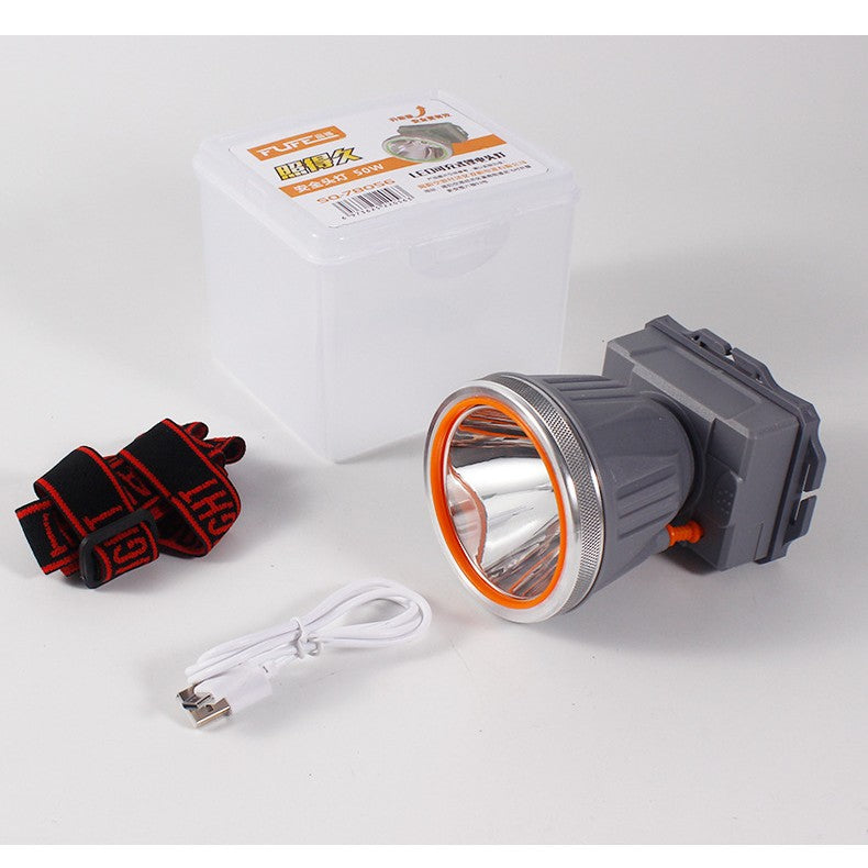 Lanterna LED de Montat pe Cap, Flippy, cu Raza Lunga de Zoom, Reincarcabila USB, Far Telescopic, Rezistent la Apa, Reglabil, pentru Pescuit in Aer Liber, Camping, Lumina Puternica, Lanterna, 10.5x8x6.5 cm, Gri-6