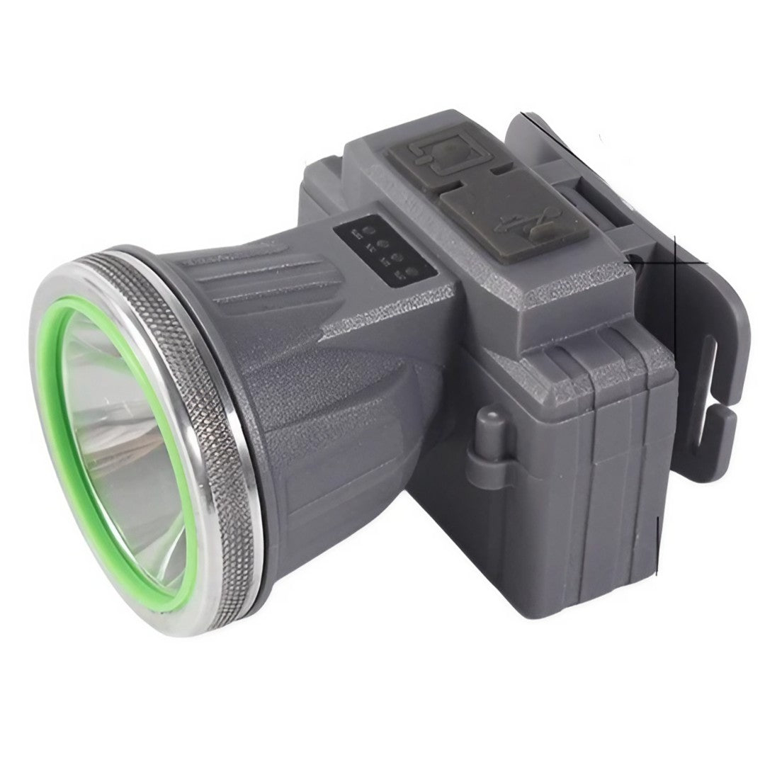 Lanterna LED de Montat pe Cap, Flippy, cu Raza Lunga de Zoom, Reincarcabila USB, Far Telescopic, Rezistent la Apa, Reglabil, pentru Pescuit in Aer Liber, Camping, Lumina Puternica, Lanterna, 7.5x5.8x5.5 cm, Gri-0