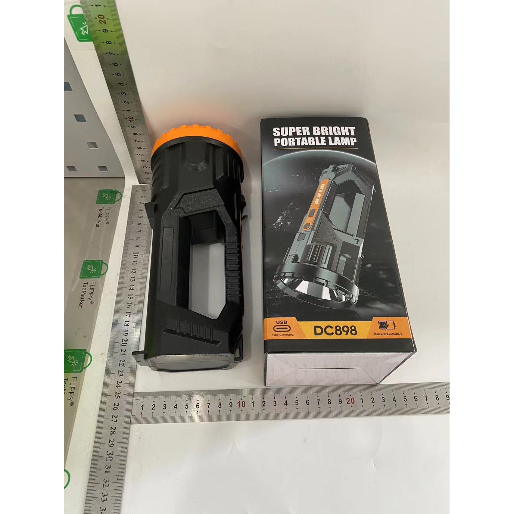 Lanterna LED USB, Flippy, încărcare, viață lungă, lumină puternică, de mână, super strălucitoare, galbena-1