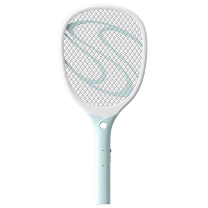 Paleta Electrica pentru Tantari, Muste sau Insecte LED, Flippy, Reincarcabila, Incarcare USB, Plastic, Casa si Gradina, Anti-insecte, Alb-Albastru-0