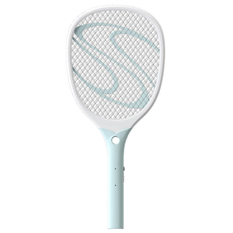 Paleta Electrica pentru Tantari, Muste sau Insecte LED, Flippy, Reincarcabila, Incarcare USB, Plastic, Casa si Gradina, Anti-insecte, Alb-Albastru-0