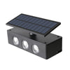 Lampa solara LED bidirectionala Flippy, cu panou ajustabil, comutator culoare lumina, pentru perete, scari, gradina, terasa, 16 x 6.5 cm, 6 LED-uri, material ABS, baterie 3.7 V, 1200mah, multicolor-0