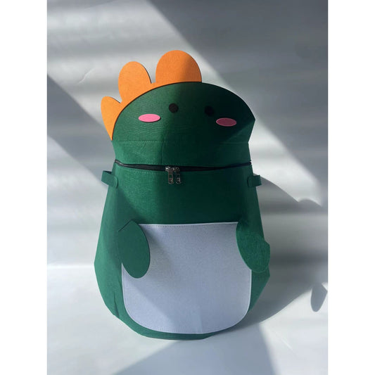 Cutie de Depozitare 2In1, Flippy, Impermeabila, Covor pentru Jucarii si Lego 150cm, Capacitate Mare, cu Manere, cu Sfori, Inaltime 40cm, Model Dinozaur, Verde-1