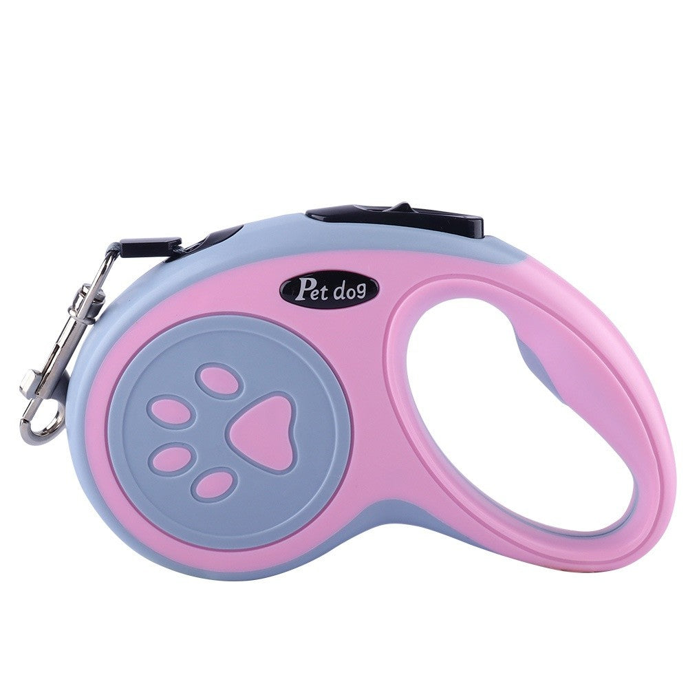 Lesa Automata Retractabila, Flippy, pentru Caini, 3m, 20 kg, ABS/Nylon, Roz/Gri, 8x12x4 cm-7