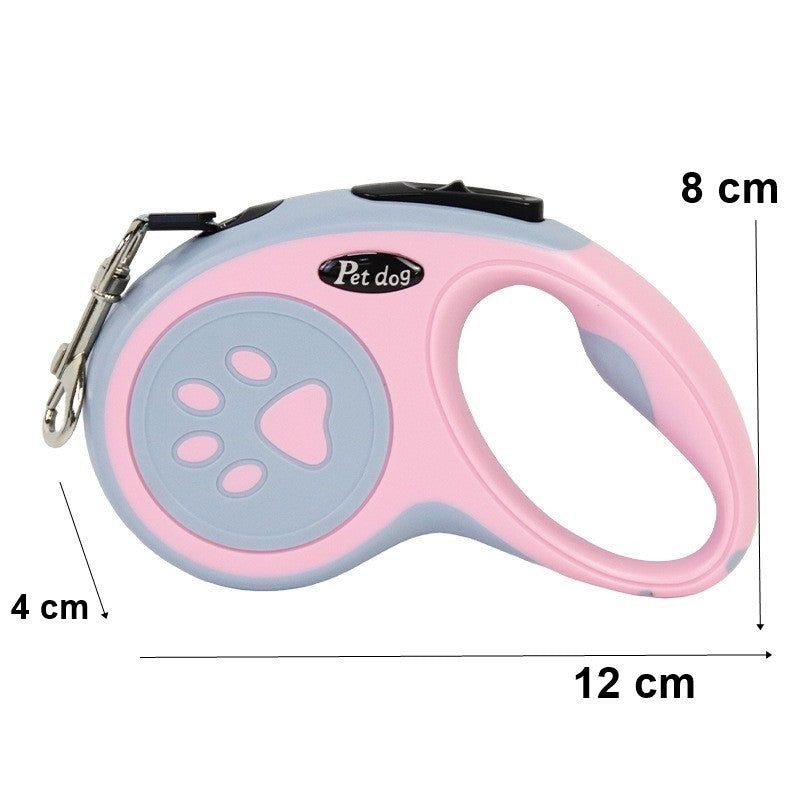 Lesa Automata Retractabila, Flippy, pentru Caini, 5m, 20 kg, ABS, Roz/Gri, 8x12x4 cm-2